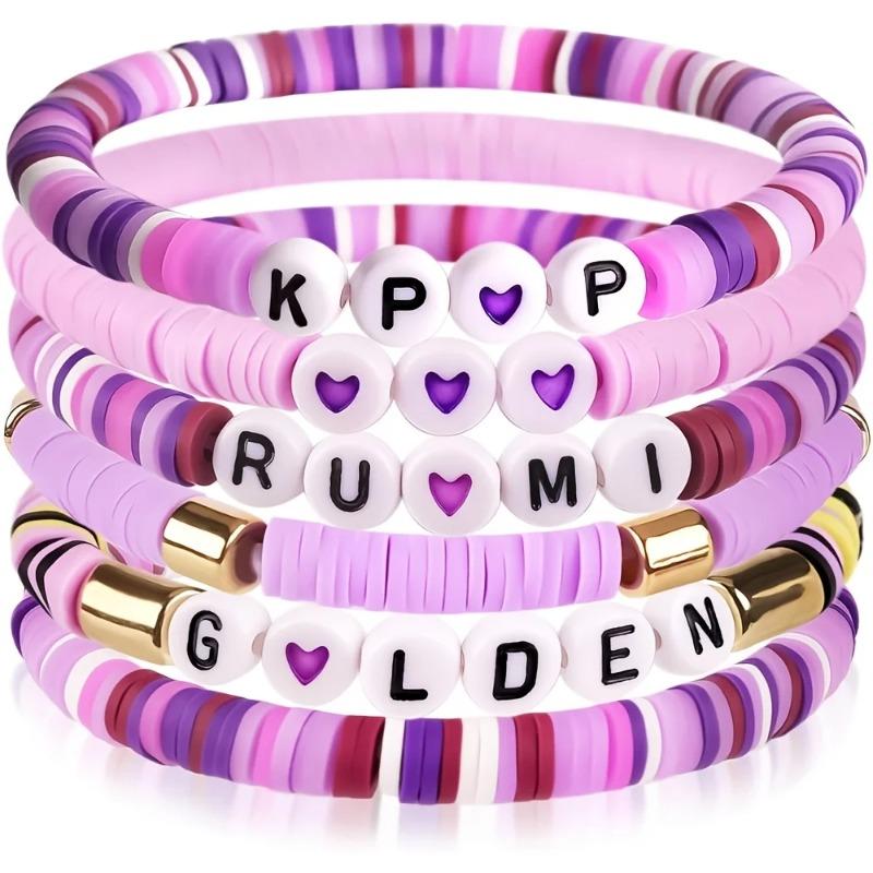 6 шт. Набор браслетов K-Pop Корейский Поп Мультицветный Kpop Группа Надписи Украшения Прочный Аксессуар для Фанатов Концерт Косплей Подарок на День Рождения