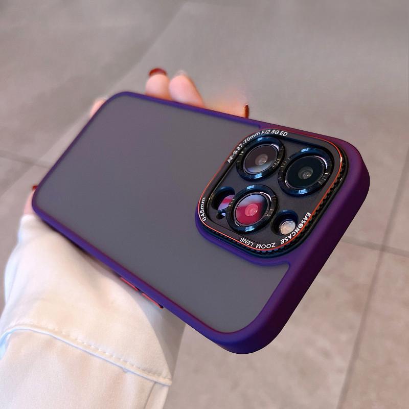 Подходит для Apple 16pro Чехол для мобильного телефона из лайкры Матовый iPhone 15 Металлический объектив 14 Защитный чехол с полным ощущением кожи