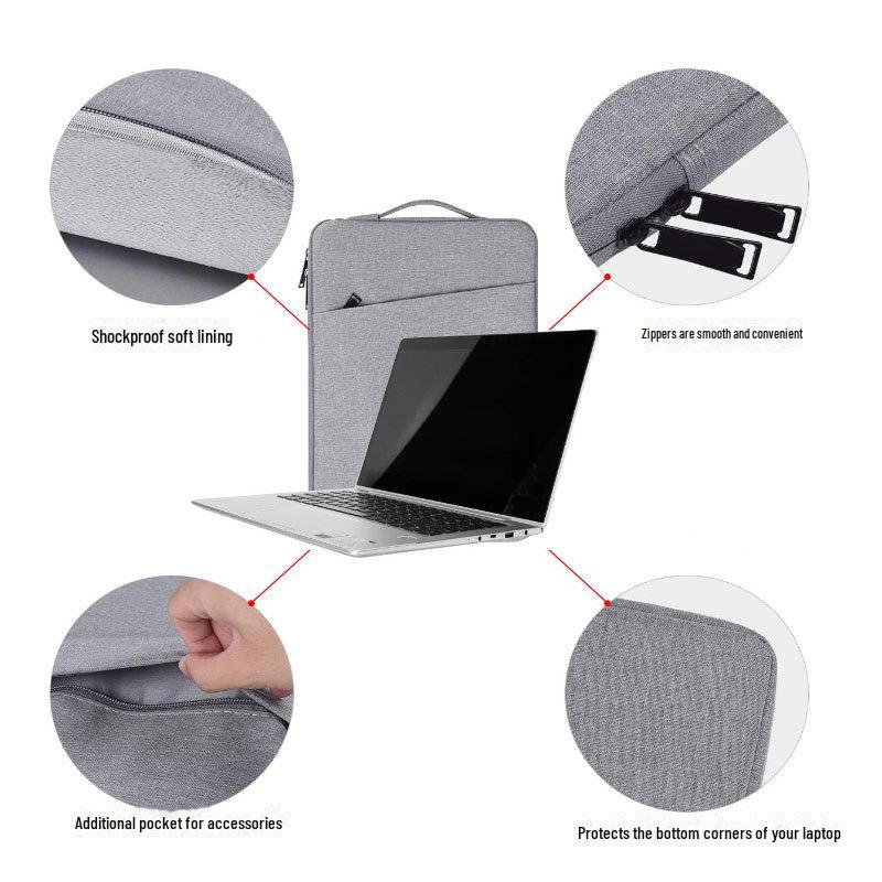 16/14-дюймовая противоударная и водонепроницаемая сумка для ноутбука с подкладкой - портативная и прочная для женщин