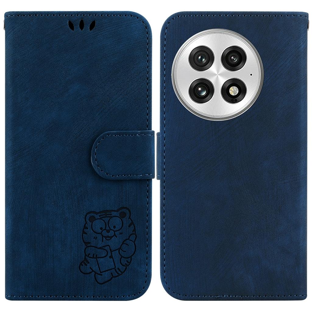For OnePlus 13 Wallet Case Tiger Imprint Leather Shockproof Phone Cover