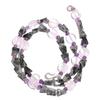 Natural Rutile & Rose Quartz Amethyst Gemstone Smooth Beads Necklace 17" UB-4099 UB-4099