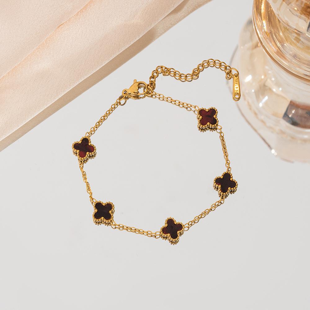 Браслет «Четырехлистный клевер» 9 мм — Роскошное и высококлассное женское ювелирное изделие, которое не потускнеет. Уникальный и минималистичный браслет-манжета.