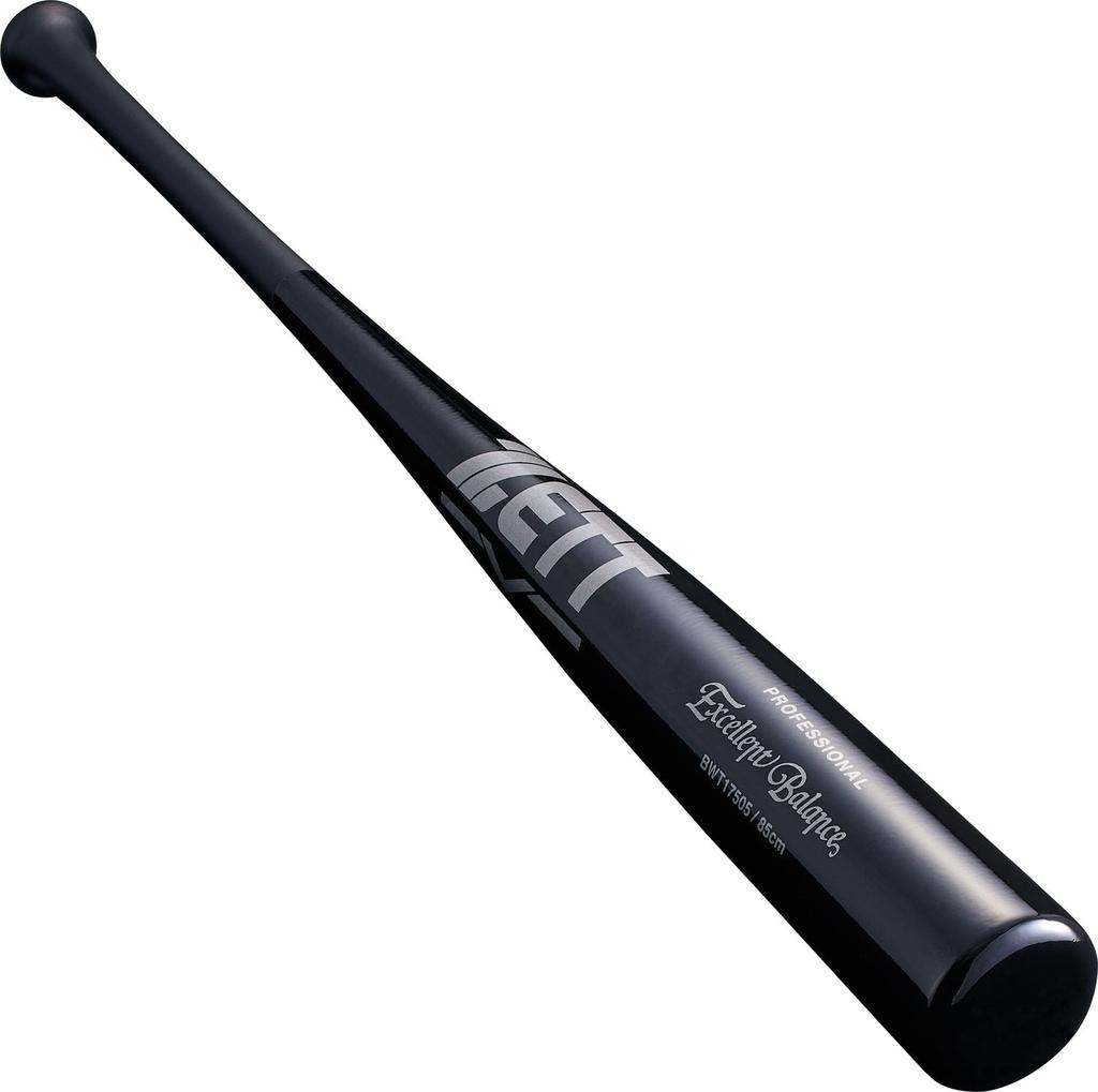 ZETT Baseball Hardwood Sano Player Adult Swallow Sports Average Weight Bat, Bat, Model, Size, BWT17505, (1900SA), Black, 85cm/900g