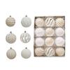 12 Pcs Velvet Christmas Balls 2.36inch Flocked Balls Christmas Tree Ornaments Plastic Balls Xmas Hanging Decoration for Indoor Holiday Decor
