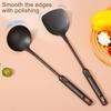 Wok Spatula And Ladle Set Extended Handle Spatula Smooth Edges Soup Spoon Scratch-free Cooking Utensil