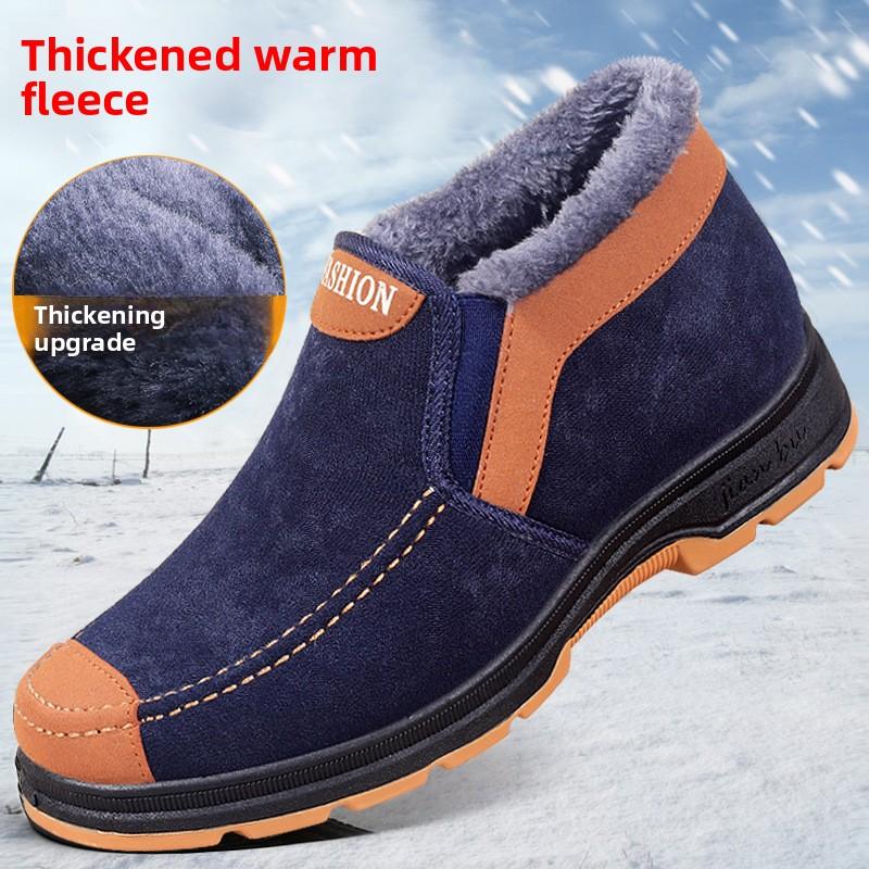 Мужские хлопковые туфли больших размеров для внешней торговли, хлопковые туфли старого Пекина, мужские теплые зимние ботинки, мужские утепленные хлопковые туфли для пожилых