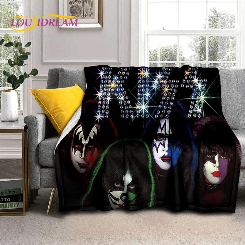 Kiss Rock Heavy Metal Band Gene Paul Soft Flannel Blanket for Bed Bedroom Sofa Picnic,Throw Blanket for Outdoor Leisure Nap Gift