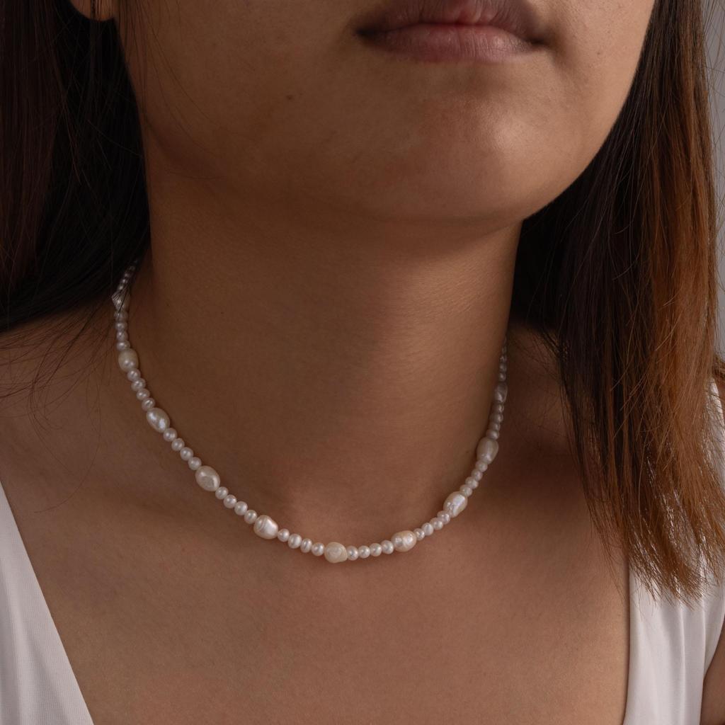 1pc Fashion Real Baroque Freshwater Pearl Necklace Women Custom Lucky Choker Pearl Beads Beaded Necklace Jewelry for Women