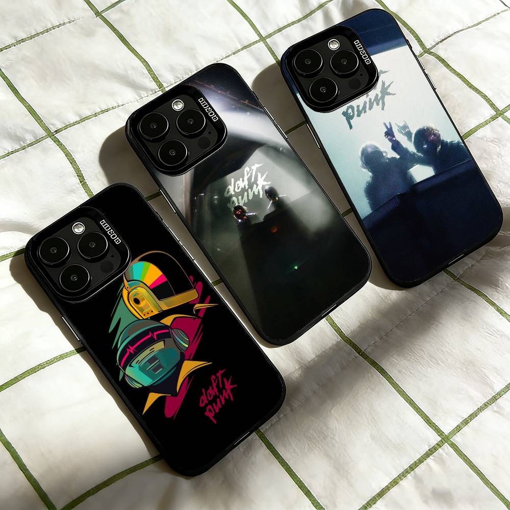 Электронный чехол для телефона Daft Punk для iPhone 17,16,15,14,13,12,11 Plus,Pro Max,XS,Красочный Серебряный чехол для телефона Funda Cover