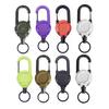 1/8Pcs Retractable Keychain with Steel Wire Rope Carabiner Badge Reel Holder Clip Key Ring Heavy Duty Outdoor Camping Climbing Anti-lost Buckle