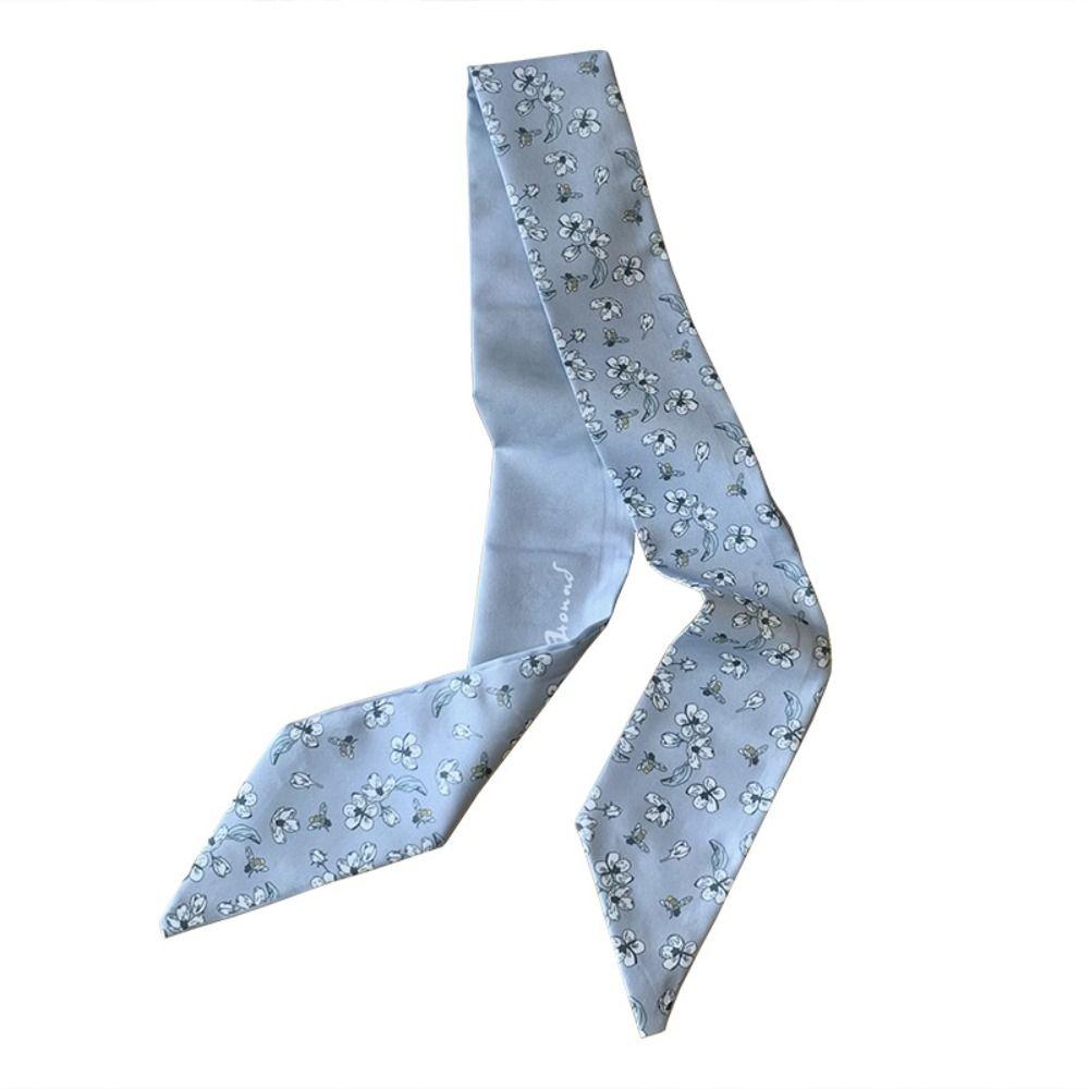 Retro Floral Scarf Ribbon Long Scarves Luxury Scarf Headband Dress Decor