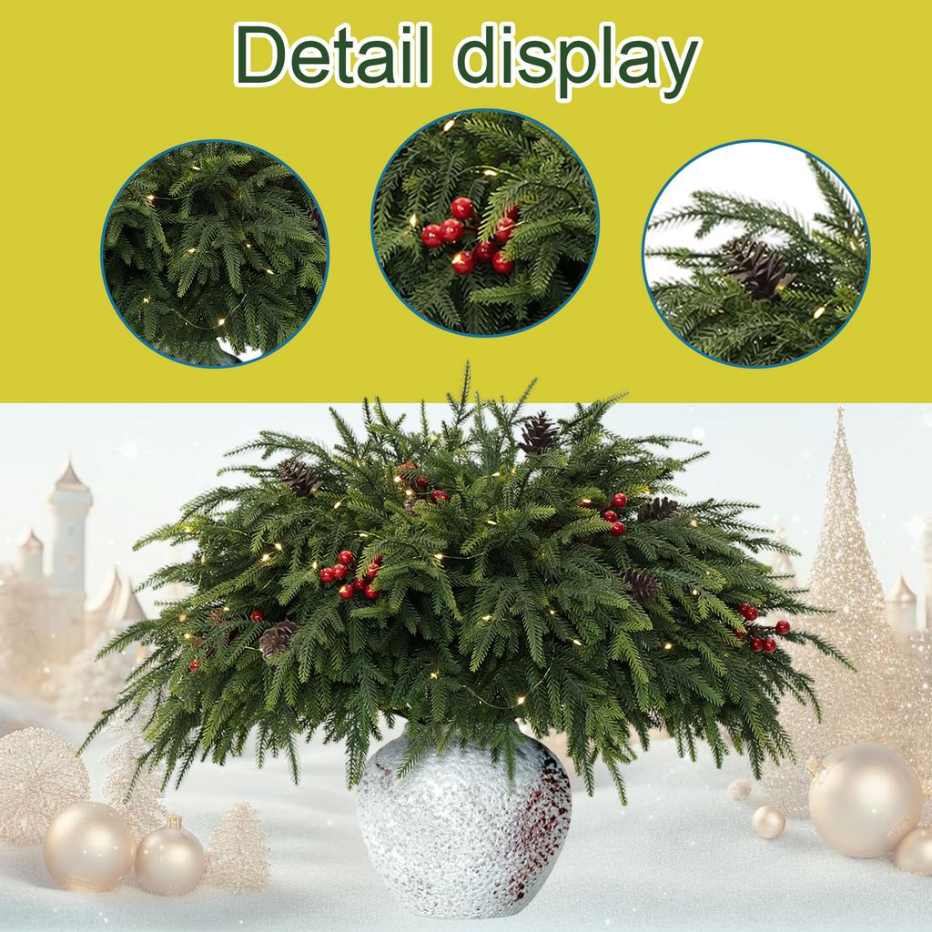 Christmas Norfolk Branches With Lights - Battery Operated Christmas Decoration
