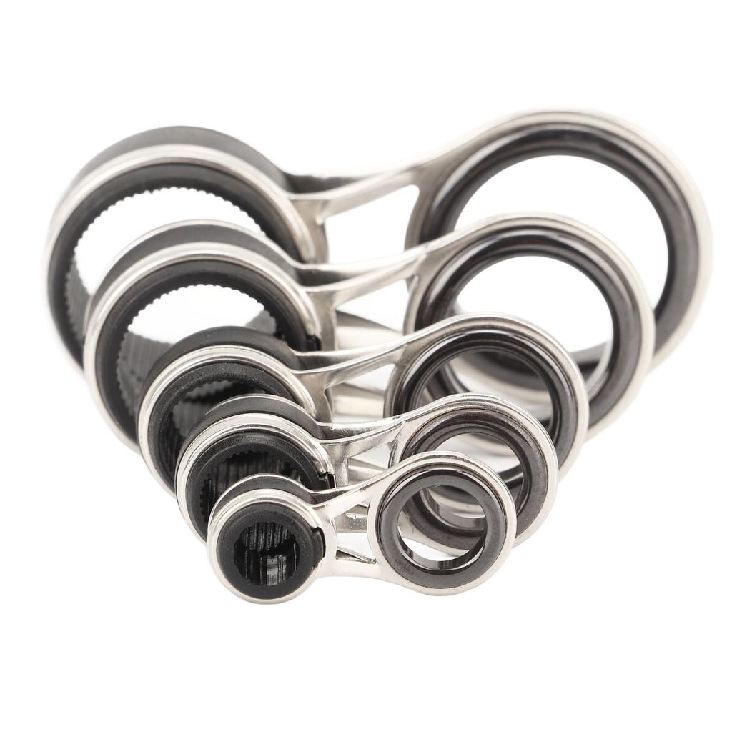 55Pcs Fishing Rod Guides Line Rings Set Stainless Steel Ceramic 9 Different Sizes Fishing Rod Guides Tip Rings
