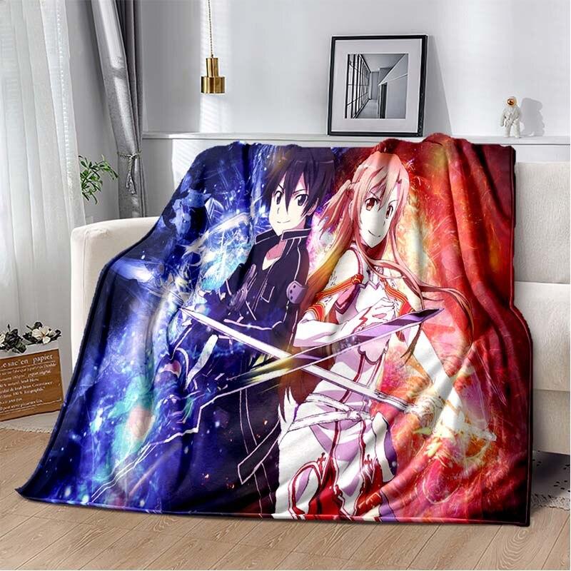 Asuna Sword Art Online флисовое одеяло с 3D принтом для кроватей, походов, пикников, толстое одеяло, покрывало, флисовое одеяло