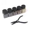 1000Pcs 4.0mm Micro Rings Beads With Stainless Steel Microlinks Hair Extension Pliers For I Tip Hair Extension Tools