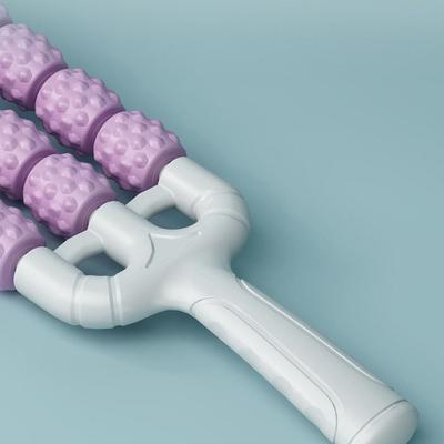 Изогнутый массажный ролик в три ряда Многофункциональная фитнес-йога массажная палка Антицеллюлитная релаксация мышц Фасциальная палка Бедра