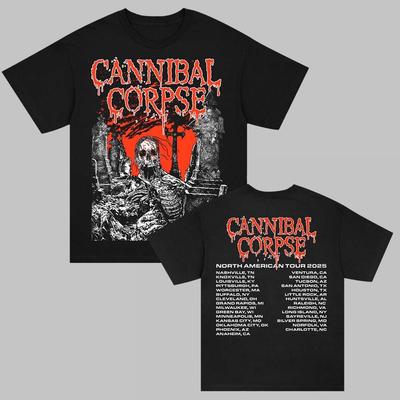 Cannibal Corpse Североамериканский тур 2025 Мерч Graveside Тур 2025 Футболка