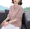 Women's Literary Cotton and Linen Shirt Spring Lapel Large Size Loose Long-sleeved Top