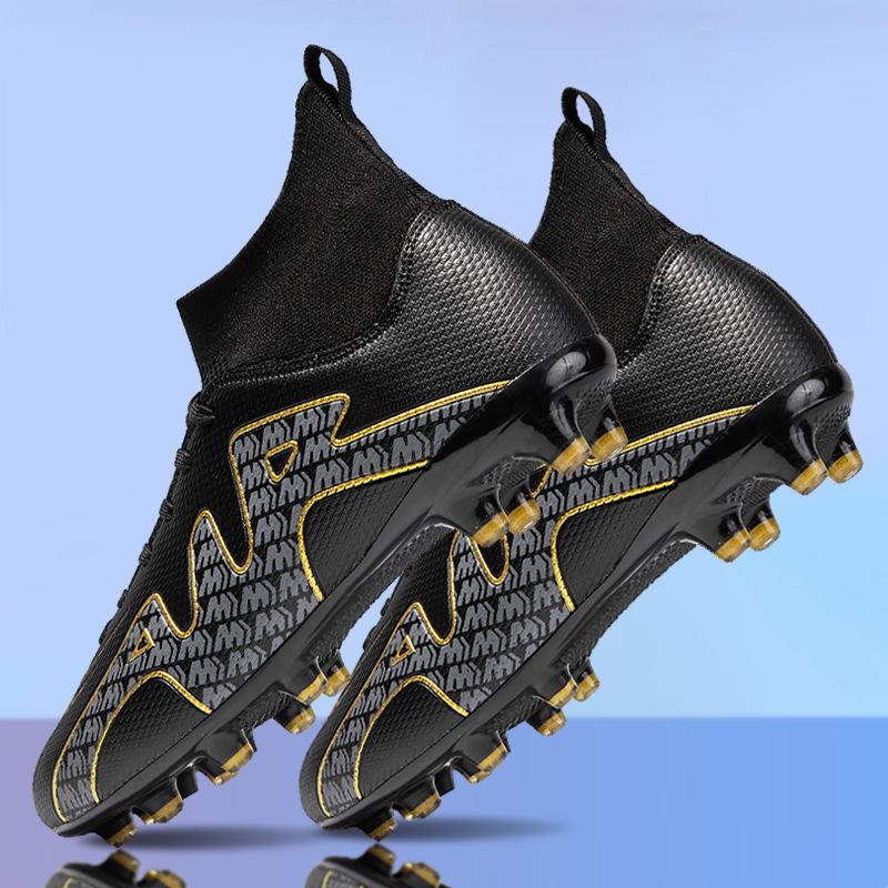 New Football Shoes Men's High-top Adult AG Spikes Artificial Grass Game Training Shoes C Romesi Sneakers Broken Nails