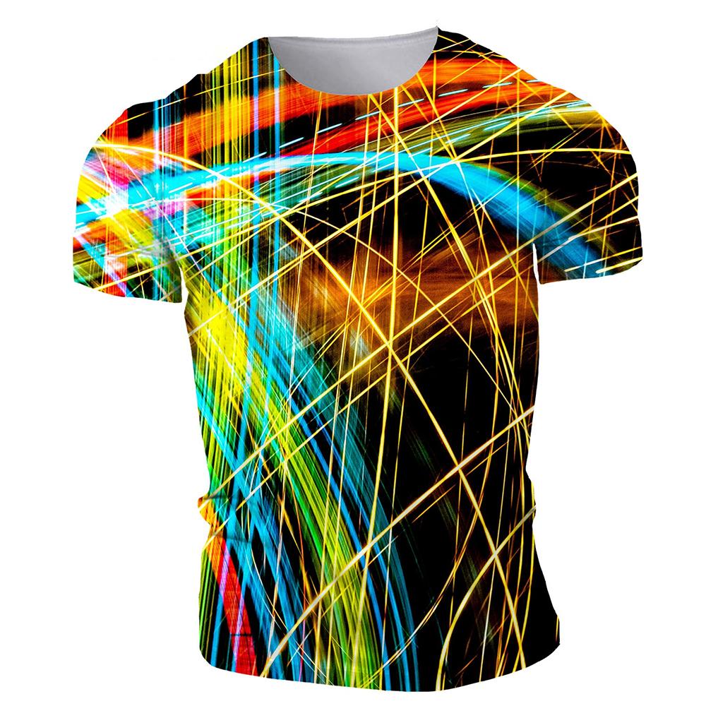 Fun Dizziness Hypnosis 3D Printing T-shirt Summer Fashion Creation Round Neck Clothing Men's Hip-hop Personality Short Sleeved Tops