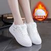 Женские зимние теплые ботинки большого размера с мягкой подошвой и меховой подкладкой, нескользящие, для пеших прогулок, повседневные, спортивные, хлопковые ботинки, маленькие белые туфли