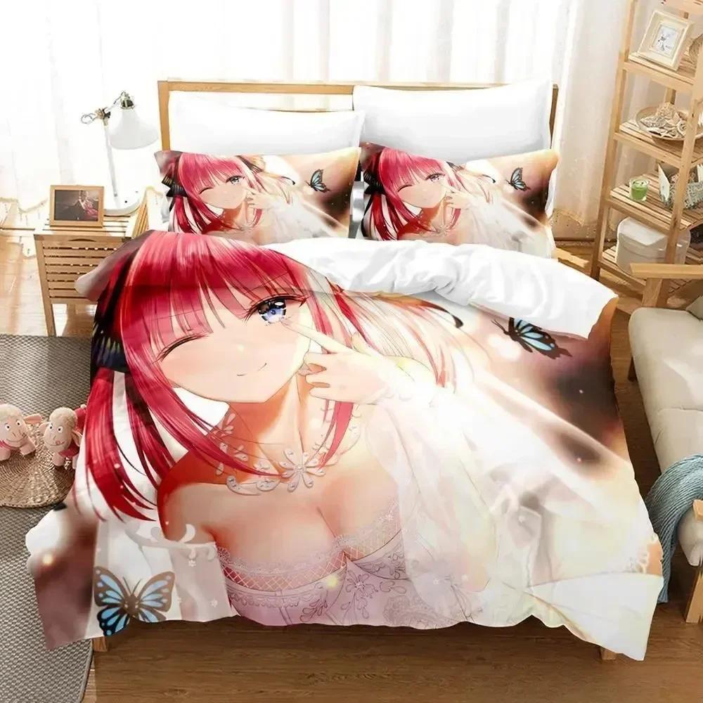 The Quintessential Quintuplets Комплект постельного белья Single Twin Full Queen King Size Комплект постельного белья Aldult Kid Bedroom Пододеяльники 3D Аниме