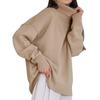 Women's Autumn and Winter Solid Color Comfortable Turtleneck Sweater Spring Solid Color Loose Knit Sweater