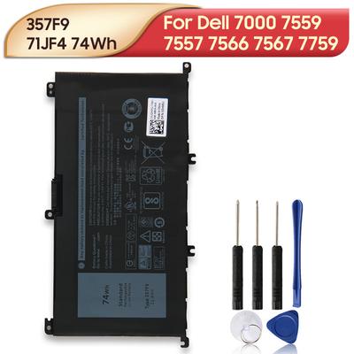 Перезаряжаемая литиевая батарея для Dell Inspiron 15" 7000 7566 7759 7559 7567 7557 357F9 71JF4 Аккумулятор для ноутбука 74 Втч