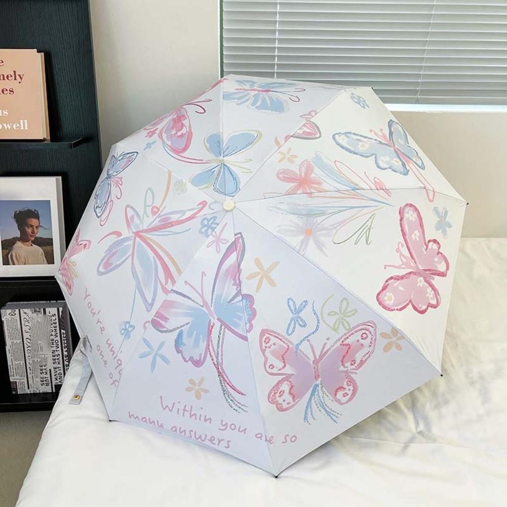 Защита от УФ Бабочка Дождевой Зонт Ветрозащитный Складной Солнцезащитный Зонт Женский