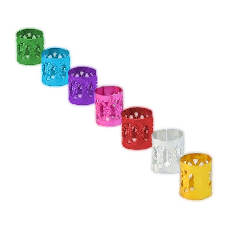 100 шт., модные серебряные полые металлические кольца для волос, косички, дреды, бусины, манжеты для волос, трубка для страха, очаровательные дреды для DIY, аксессуары для волос