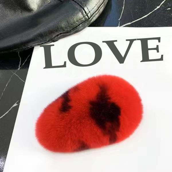 Плюшевая заколка для девочек из натурального кроличьего меха, женская заколка с челкой