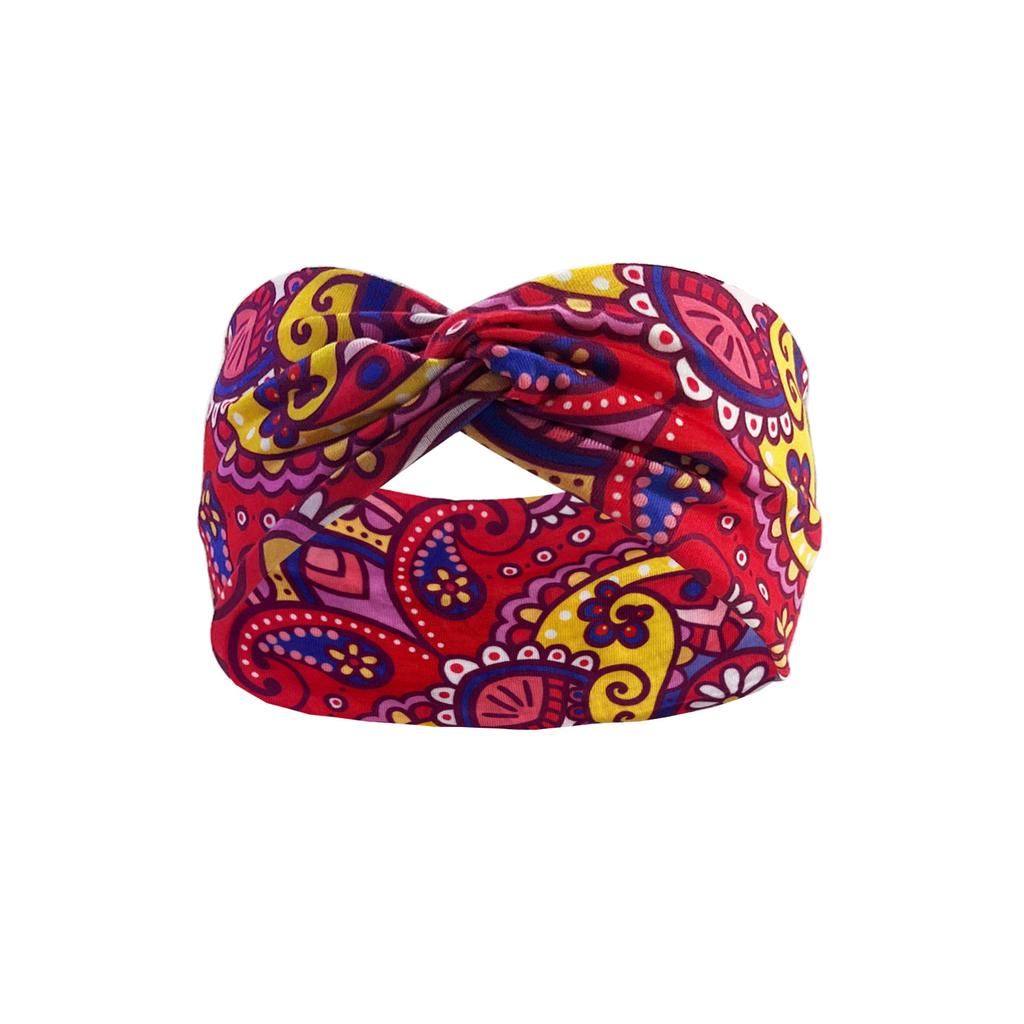 Neo-retro Elastic Headband Headscarf Women Girls Floral Print Cotton Soft Bohemian Headband Hair Accessories