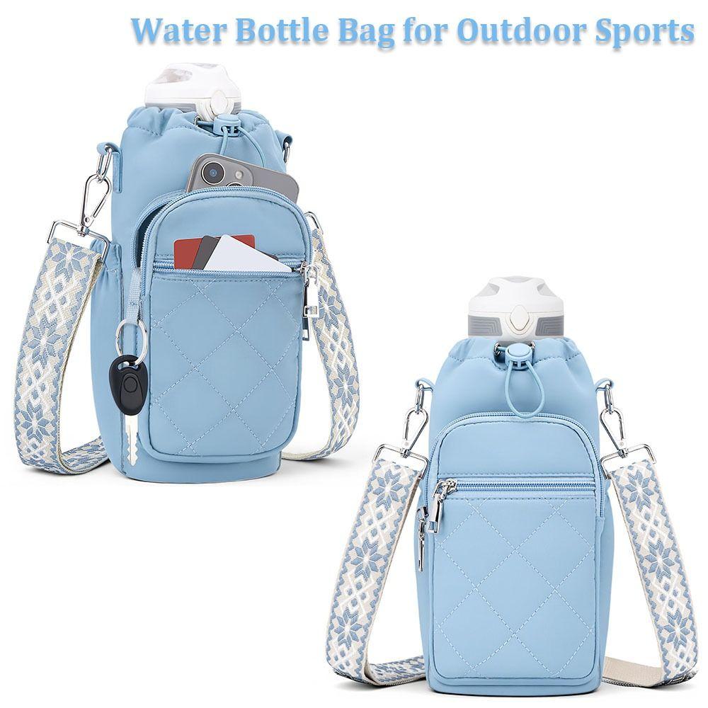 Water-resistant Water Bottle Bag RFID Blocking Insulating Cup Sleeve Sling Purses Gym Accessories