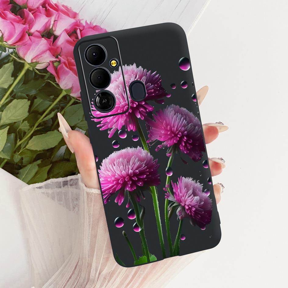 Case For Tecno Pop 6 Go Cover BE6j Popular Flowers Soft Black Silicone Shockproof Fundas For Tecno Pop 6 BE7 Pop6 Pro BE8 Bumper