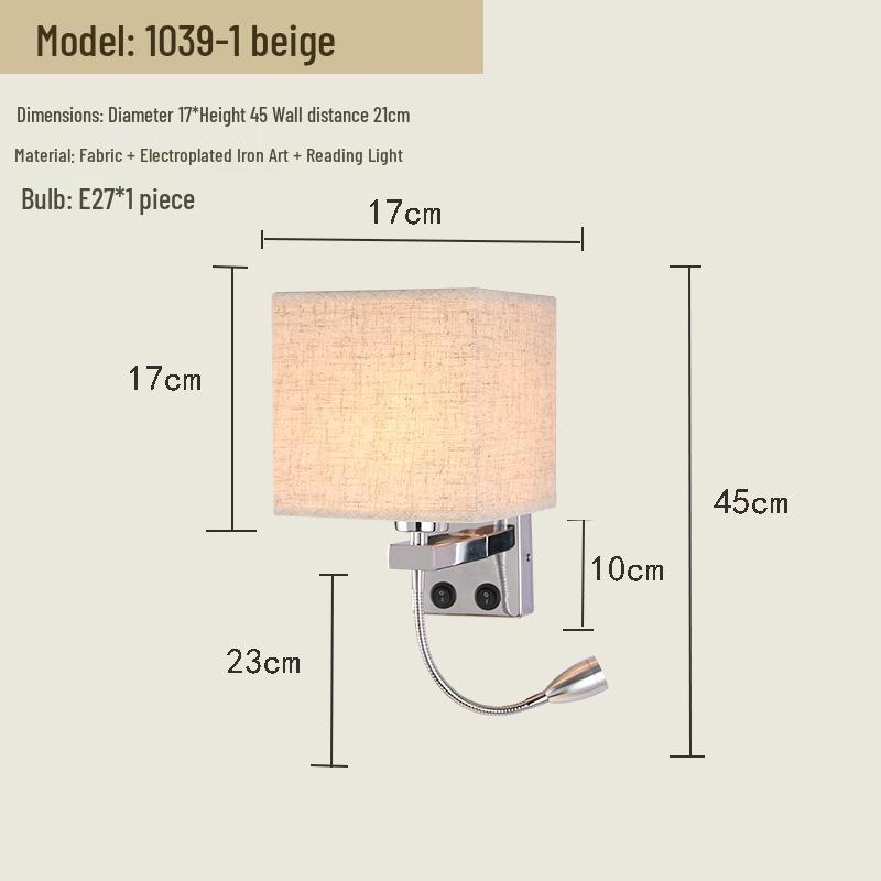 USB Charging European Style LED Wall Lamp for Indoor Use - Ideal for Hotels and Bedrooms