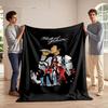 Collage of a singer and dancers with vibrant poses on a dark background. for all seasons blanket lunch break throw gift