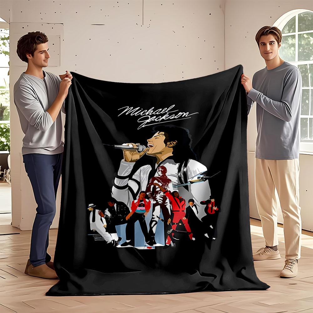Collage of a singer and dancers with vibrant poses on a dark background. for all seasons blanket lunch break throw gift
