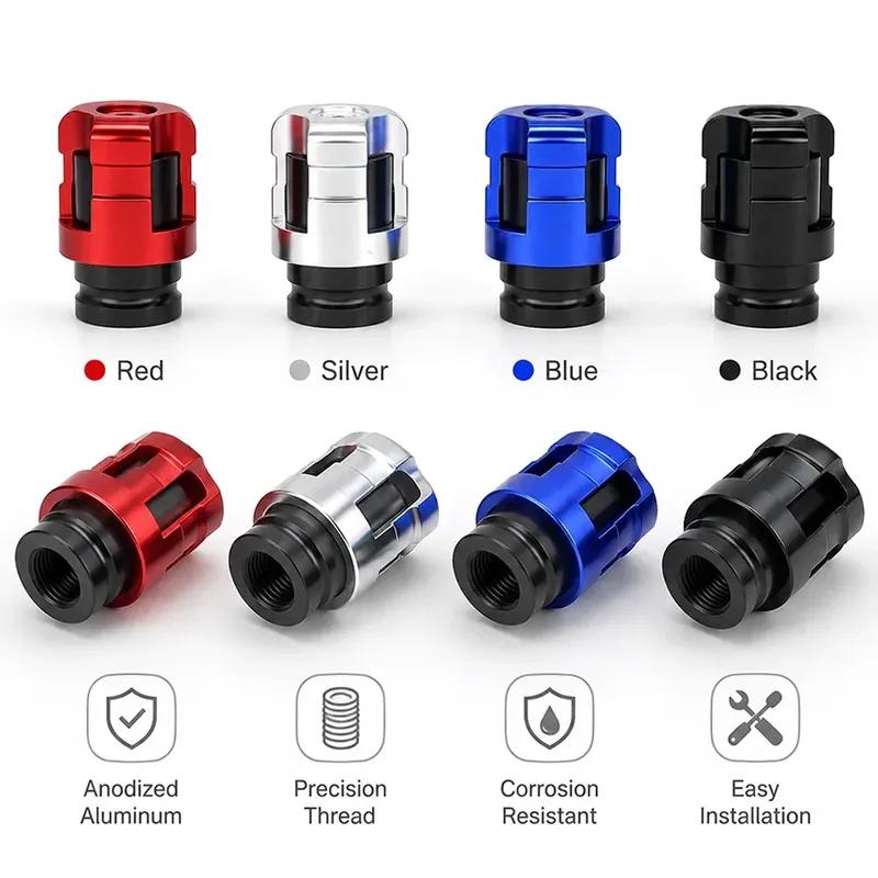 Universal Motorcycle Car Dustproof Tire Valve Stem Cap 4Pcs Aluminum Tire Valve Caps Air Valve Cover with O-Ring Accessories
