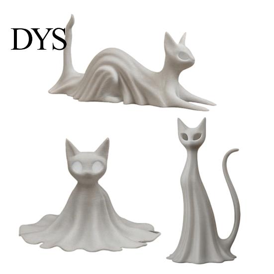 Прочный Декоративный Элемент для Стола 3D Печатный Кот-Призрак Друг, Милая Фигурка Китти на Хэллоуин для Маленькой Книжной Полки, Статуэтки для Полки в Офисе, Жутковатый