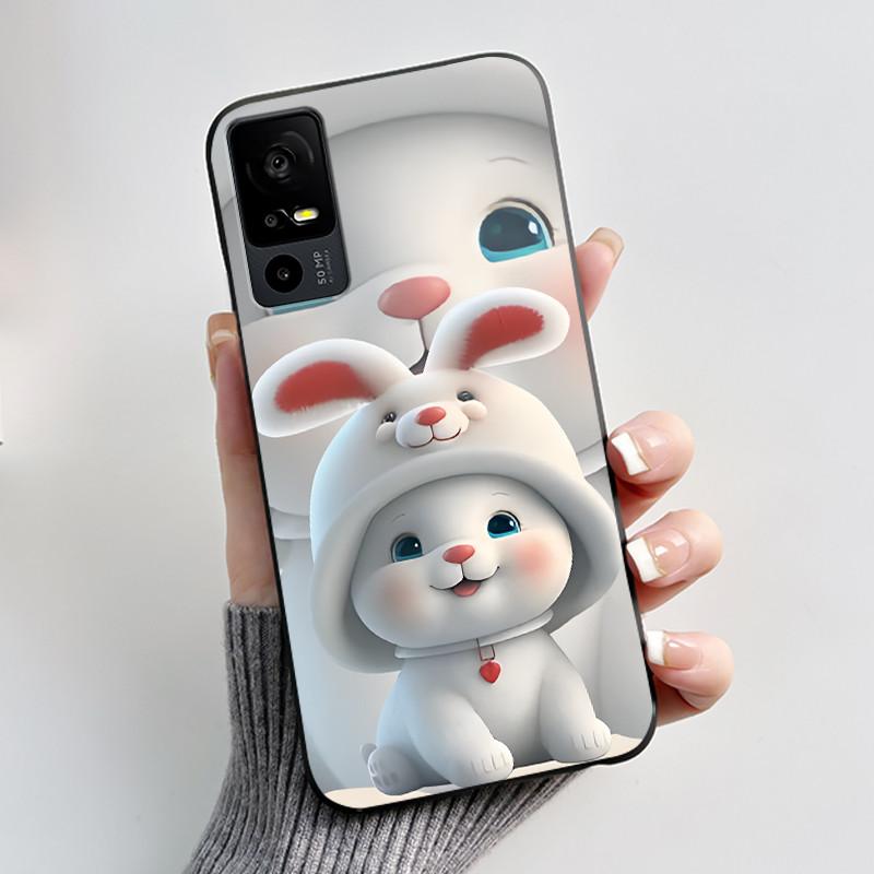 Cute Casing For TCL 40R/Sharp Aquos V6 5G Lucky Design Soft Black Case For TCL 40 SE Drift Bottle Pattern Shockproof Shell