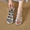 Krazing Pot Sheepskin Peep Toe Thick High Heels Summer Shoes Buckle Straps Platform Women Sandals