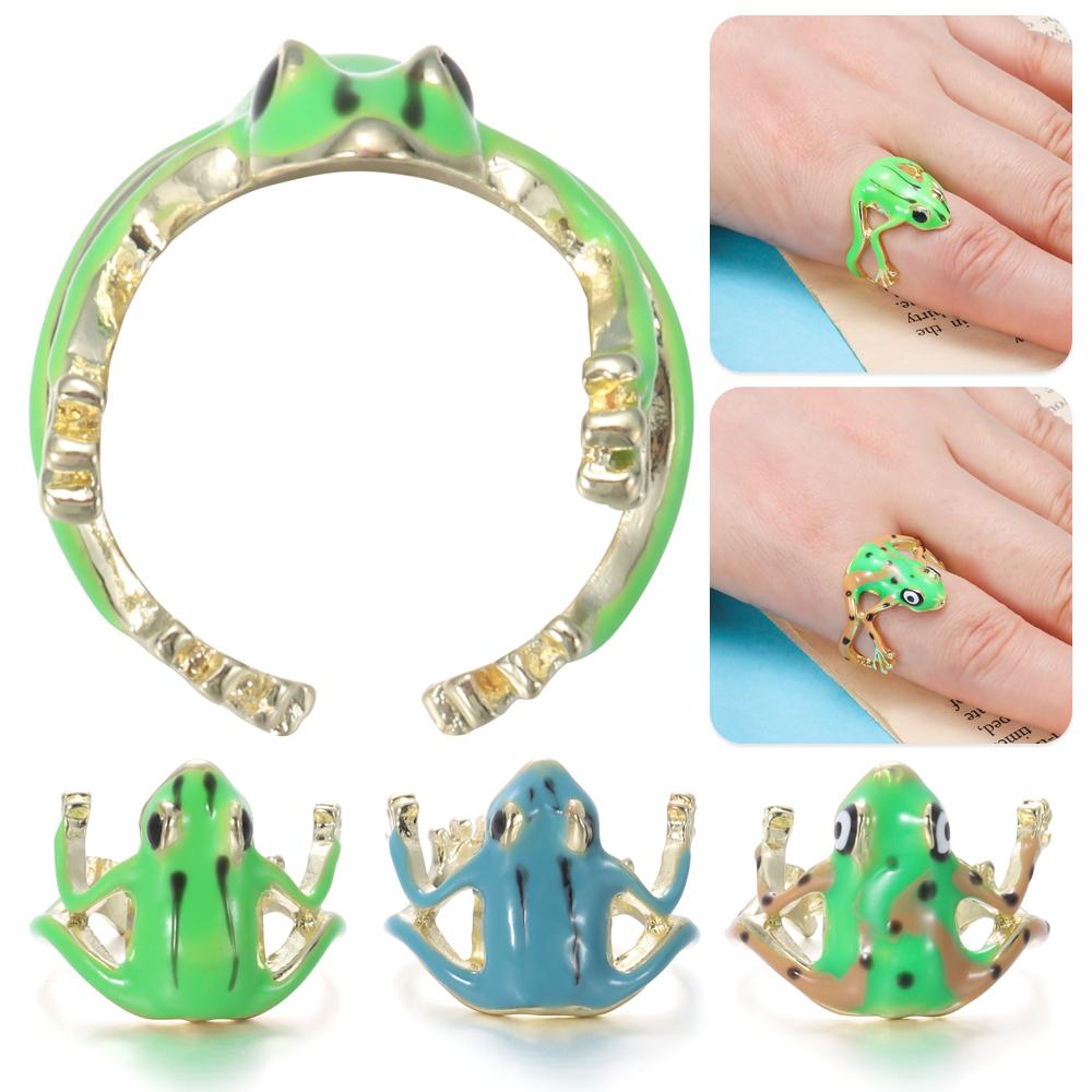 Gift Originality Tree Frog Ring Alloy Cute Frog Open Rings Opening Animal Shape Adjustable Ring for Men