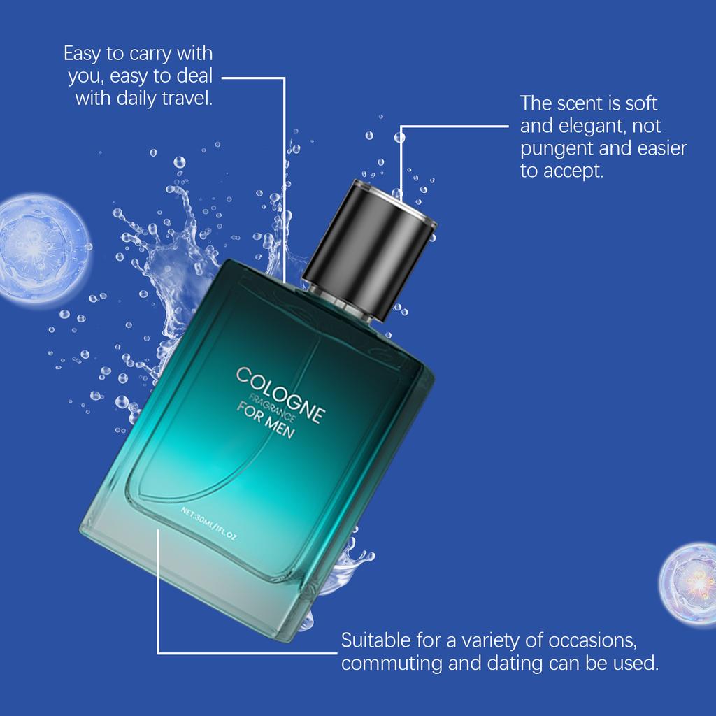 Men's Charming Cologne Perfume, Gentle Deep Long-Lasting Layered Scent Portable Charm Fragrance