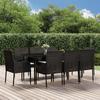 VidaXL 9-piece Garden Dining Set and Cushions Black Wicker, Dining Set, Dining Set 3185146