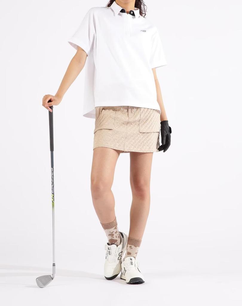 Футболка-поло с коротким рукавом для гольфа 2 [New Balance] (Растяжение/Удержание) / Женский / 012-4268504 030_Белый [L]