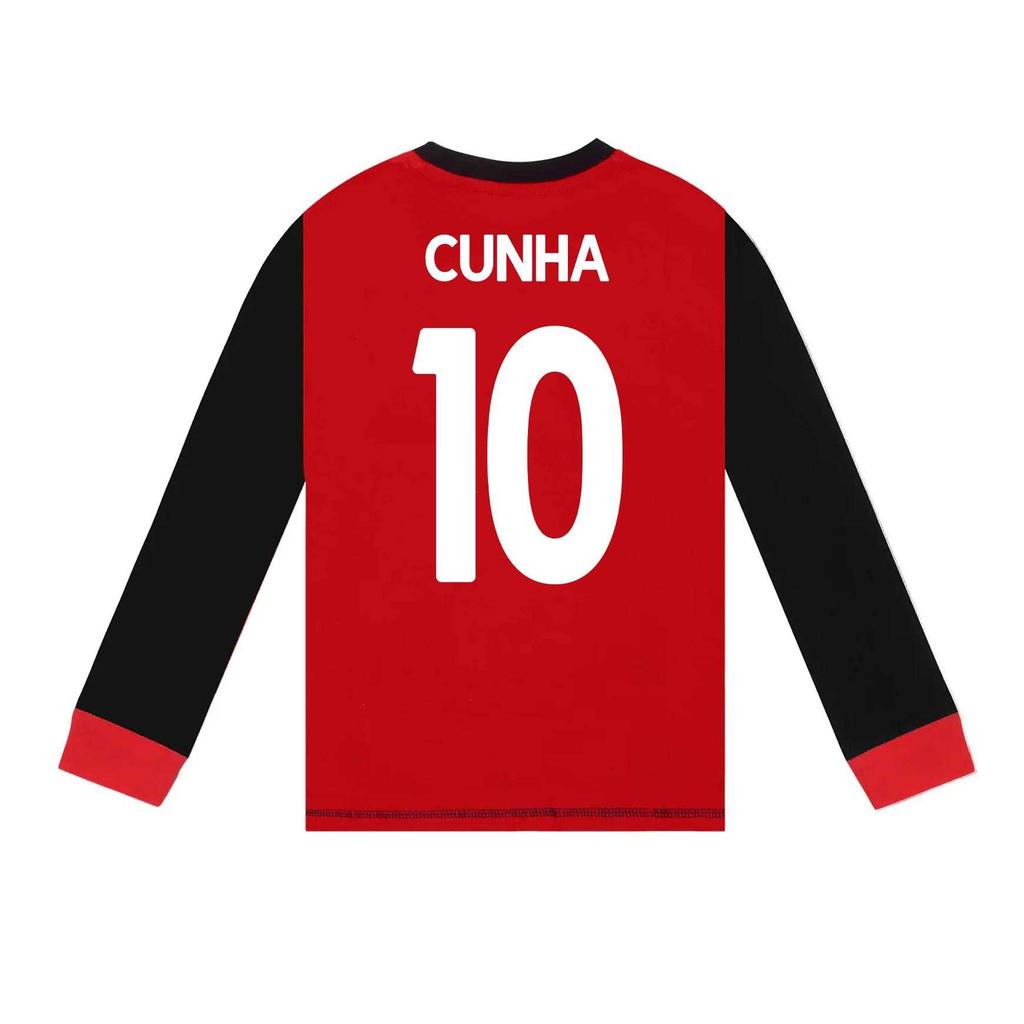 Manchester United FC Boys Matheus Cunha 10 Long Pyjama Set