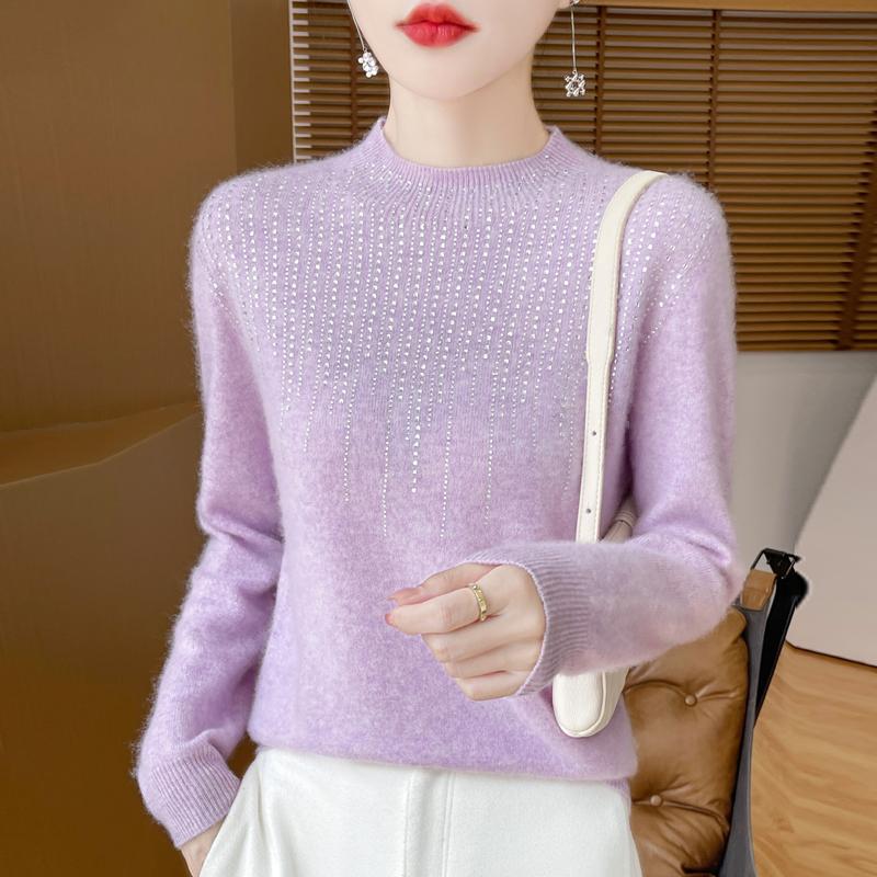 Женский кашемировый свитер Qinghe Cashmere 30% кашемир 70% шерсть Осень и Зима Пуловер Теплый и Модный