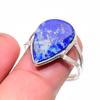 Лазурит Ручная работа Серебро 925 пробы Ювелирное кольцо Размер 8.5 d0A24