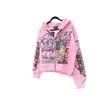 Hip Hop Streetwear Vintage Letter Graphic Zip Hoodie Loose Fit Sport Casual Sweatshirt