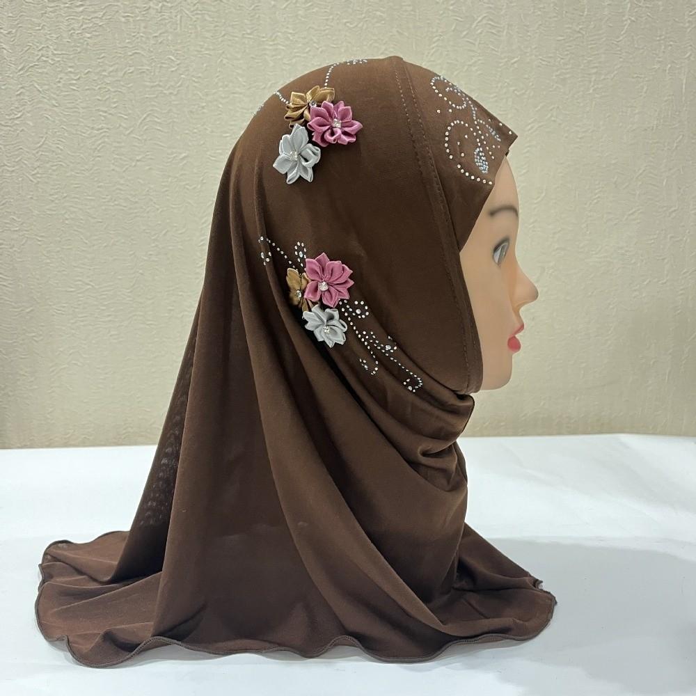 Jersey Material Kids Hijab Pull On Style Islamic Headscarf Beautiful Girls Hijab School